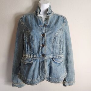 J. Jill Vintage Fitted Medium Wash Denim Jean Jacket-Size XS